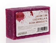 Savon artisanal à la cochenille-rose musquée 100g 