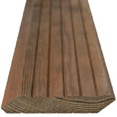 Lame de terrasse coloris brun, biseautée rainée 2 faces PREMIUM Hylor®