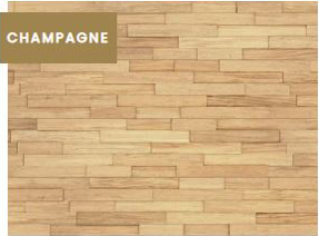 Revêtements en bambou massif Infinity -Mur 3D Rectangle Champagne