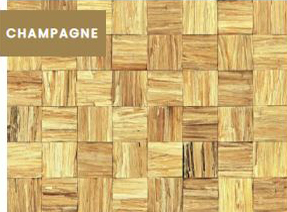 Revêtements en bambou massif Infinity -Mur 3D Carré Champagne